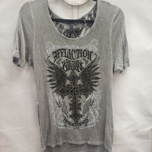 Affliction scoop neck gray tee